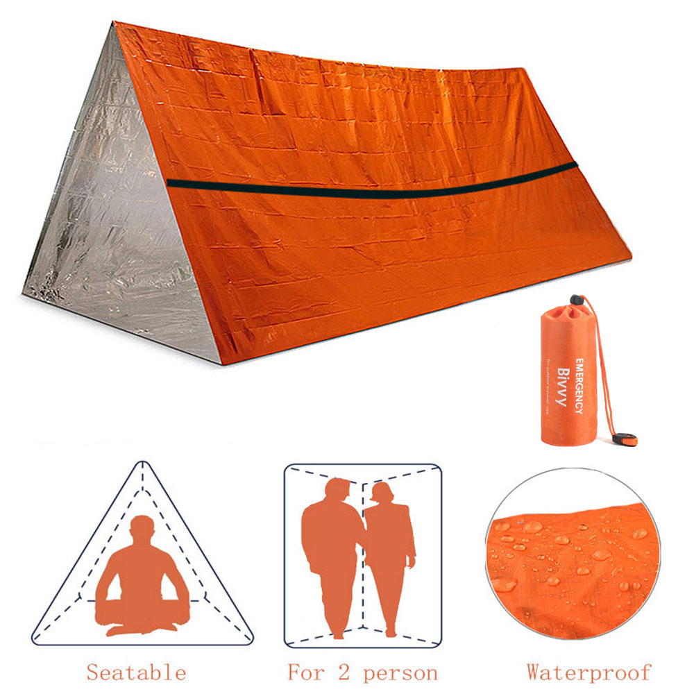 Emergency Mylar Tent - 2-местное аварийное укрытие Bivy, комплект палатки