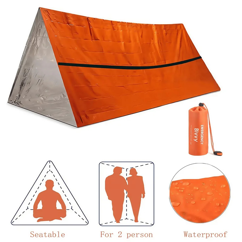 Двухместный аварийный утепленн – обзор и цена Emergency Mylar Tent